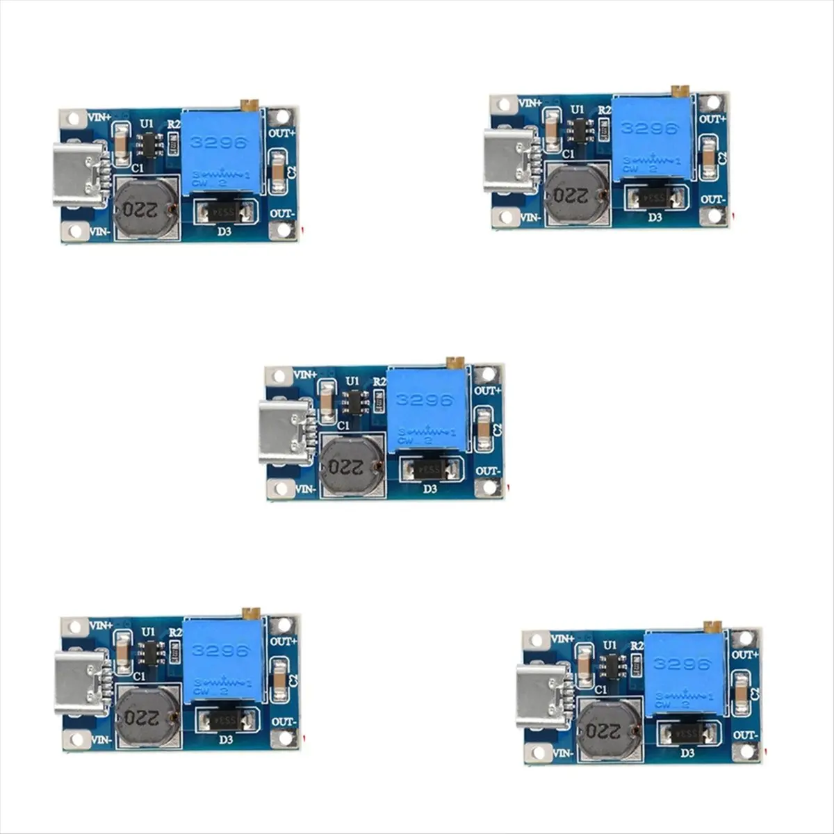 AAAE 5Pcs 2A DC-DC Step Up Boost Module with TYPE-C-USB, Step Up Boost Converter Power Supply Voltage Regulator