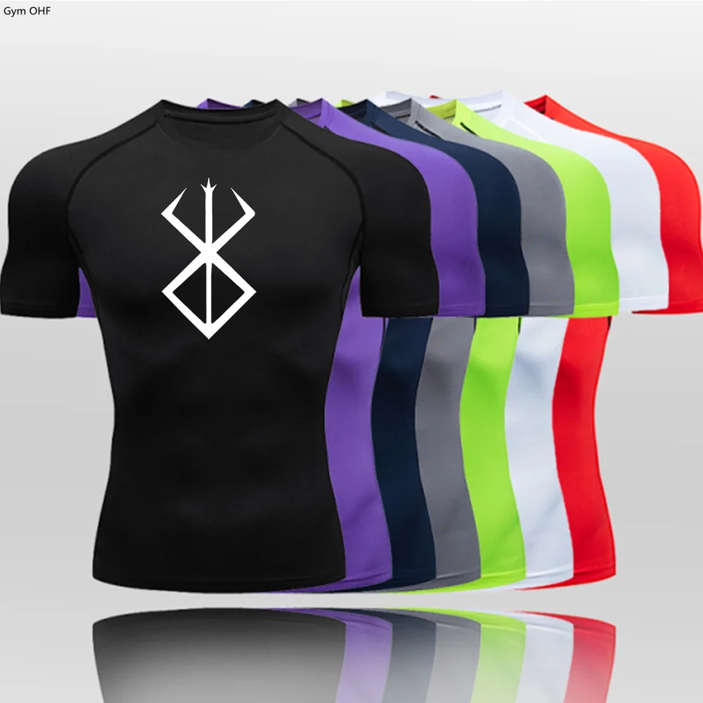 camiseta-masculina-de-compressao-gola-o-secagem-rapida-verao-manga-curta-respiravel-esportiva-para-corrida-e-fitness-ajustada-ao-corpo