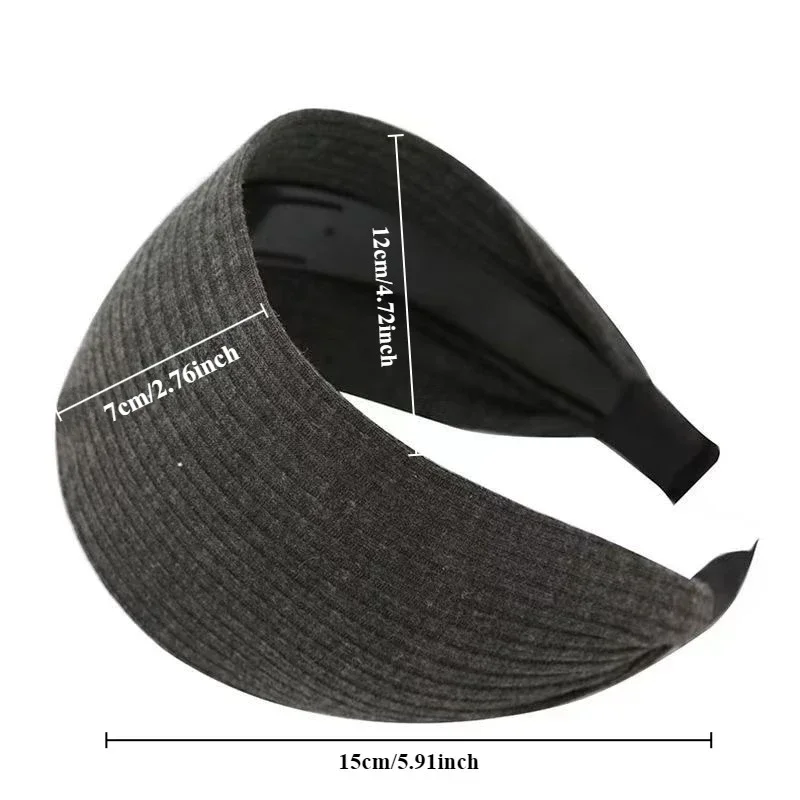 Modisches, extra breites Haarband, Kopfbedeckung, gestrickter Turban-Kopfwickel für Frauen und Mädchen, hübsche und niedliche Haar-Accessoires – Detail 1