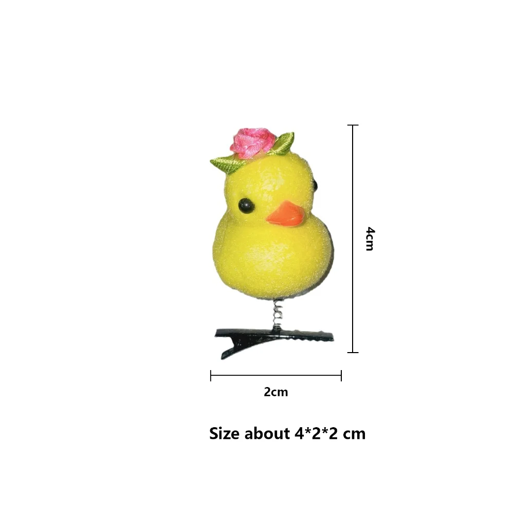 10pcs Little Yellow Duck Hairpin 2024 Cartoon Plush Headwear Cute DIY Headdress Children