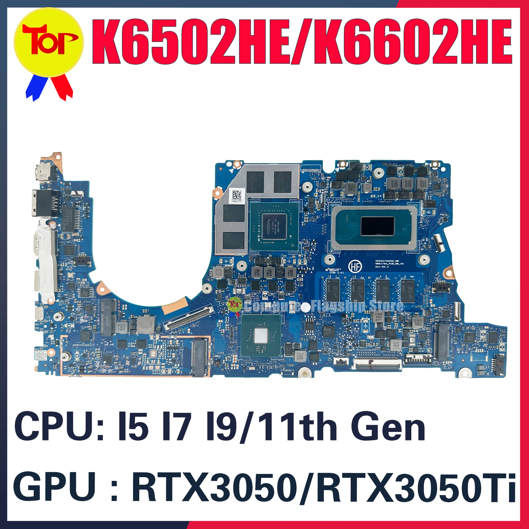 

KEFU K6502 K6602 Mainboard For ASUS K6502HC K6502HE K6602HC K6602HE K6502H K6602H Laptop Motherboard i5 i7 i9 11th Gen 100% OK