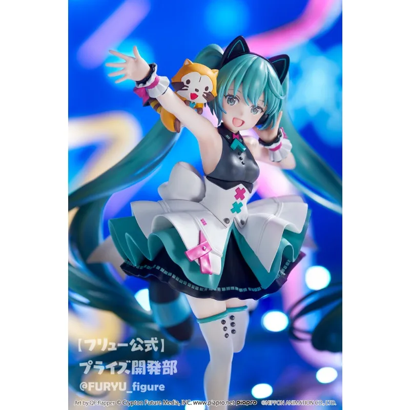 FuRyu Original Genuine Araiguma Rascal Piapro Characters Hatsune Miku Rascal Exceed Creative Cyber Future 17cm Model Toy Figures