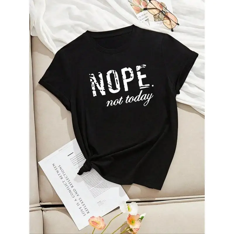 

Women's Letter Print Round Neck Graphic Tee, Vintage Trendy Casual Drop Shoulder Half Sleeve T-shirt For Daily Wear, Ladies Summ