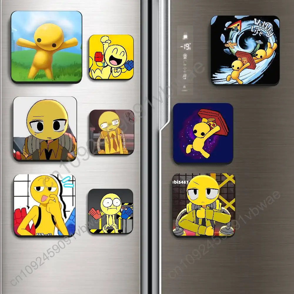 Yellow Wobbly Player Wobbly Life BestSelling Refrigerator Magnetic Sticker Fridge Magnets Adhesive to Metal Surfaces Leaves