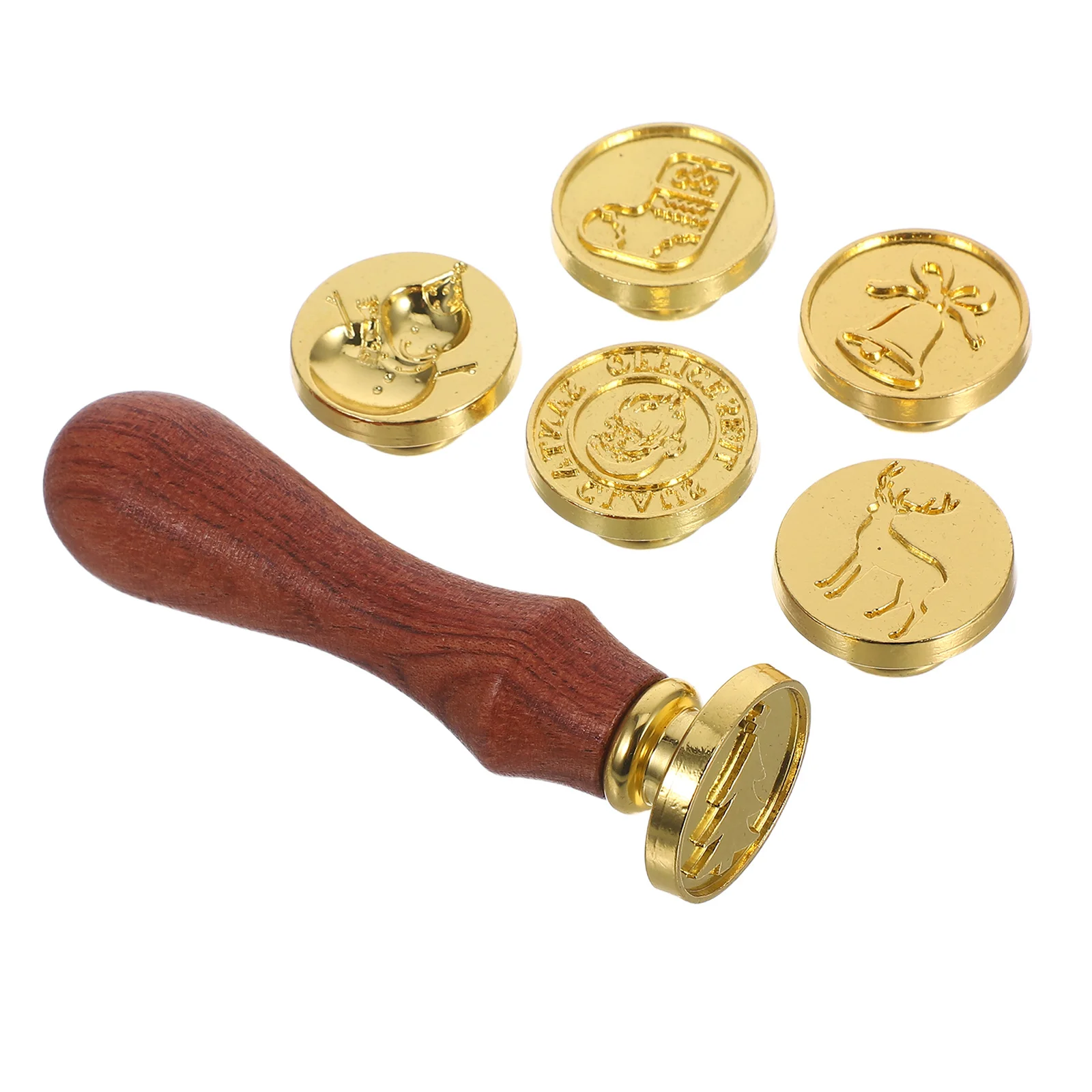 1 مجموعة خمر ختم من الشمع ختم عدة عيد الميلاد سبيكة رؤساء مقبض خشبي عطلة دعوات بطاقات المعايدة Craft بها بنفسك الحرفية ختم الشمع