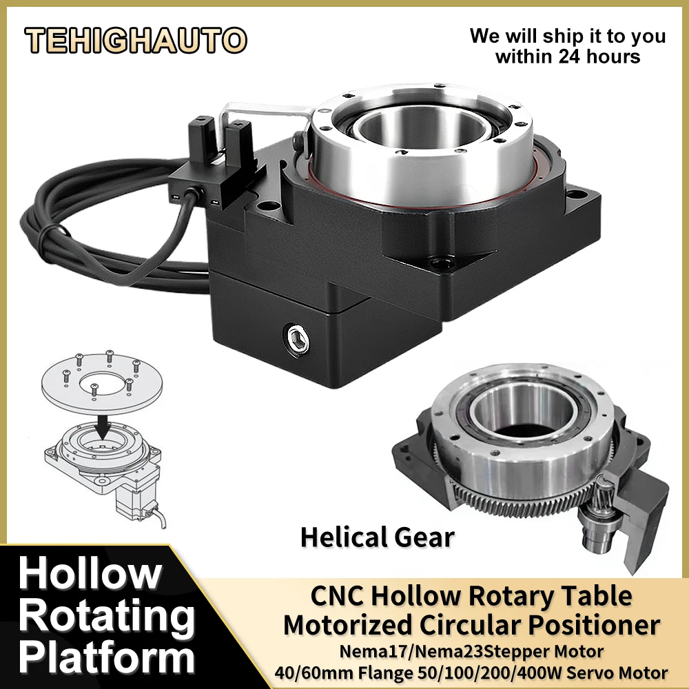High Precision Hollow Rotating Platform Electric Stepper Servo Rotating Platform CNC 4th Axis Disc Dividers CT/MRI Scan
