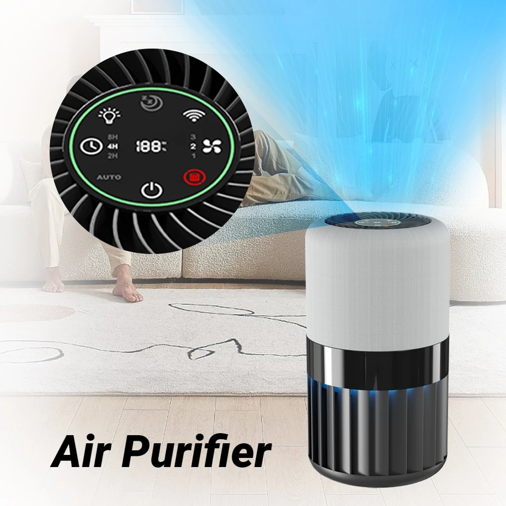 

Desktop Air Purifier Timer Air Cleaner Efficient Purification Activated Carbon H13 HEPA Filter Air Purifiers For Home Bedroom
