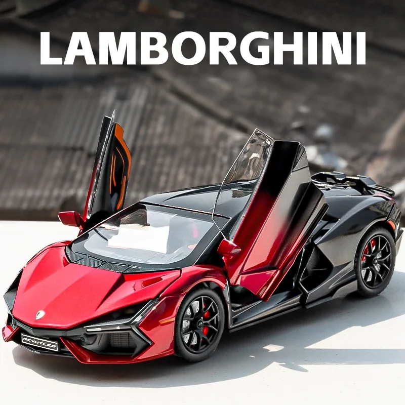 1:24 Lamborghini Revuelto Supercar Liga Carro Diecasts & Veículos de Brinquedo Modelo de Carro de Brinquedo de Metal Coleção de Som e Luz Brinquedo Infantil