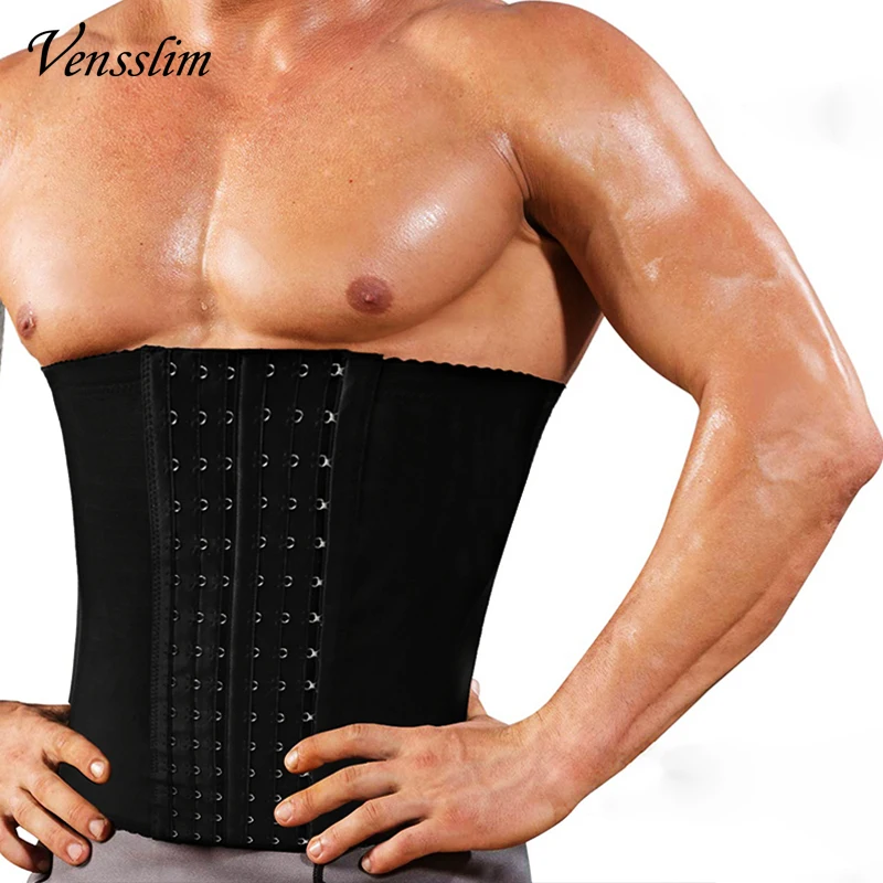 Vensslim-Entrenador de cintura para hombre, cinturón moldeador de cuerpo, correa de compresión de grasa con 6 ganchos, faja ceñidora, corsé con Control de barriga