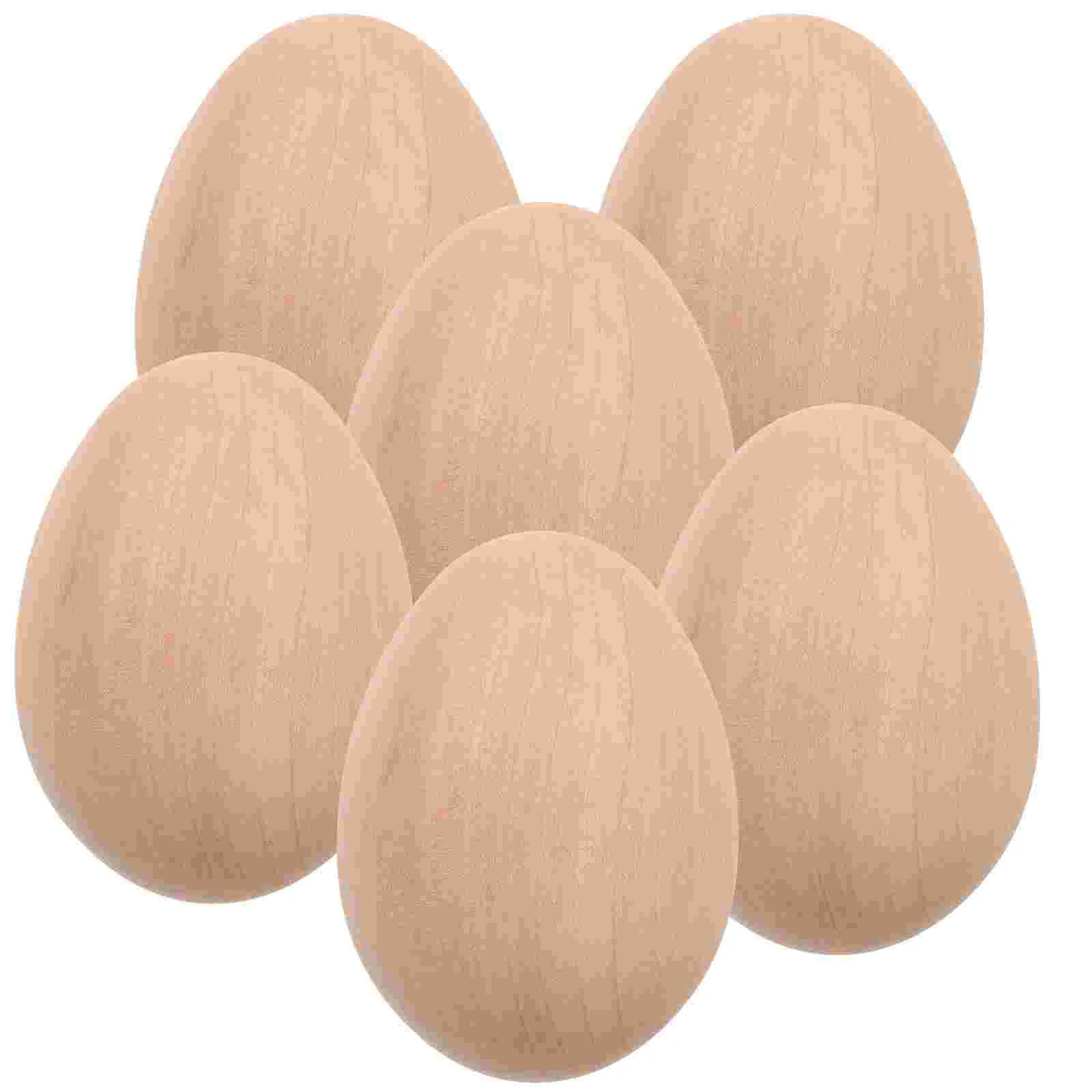 6 Pcs Easter Craft Shaker Eggs Woods Fake Chicken Unfinished Decorations for Desktop Super Realistic