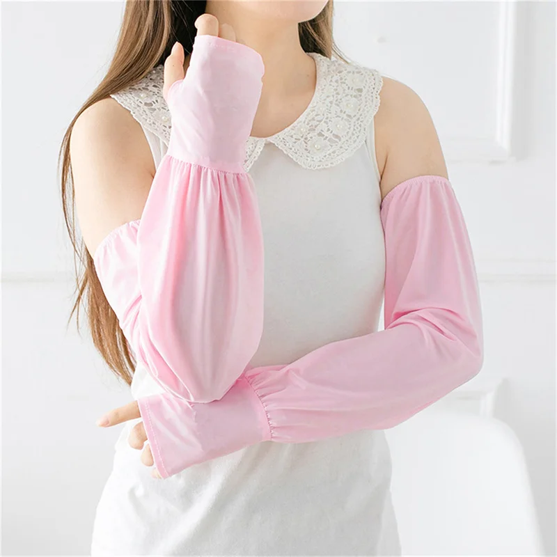 Summer Ice Silk Sleeves For Men And Women Outdoor UV Protection Cycling Sleeve Arm Sun Screen Protection Sleeves Loose 1Pair