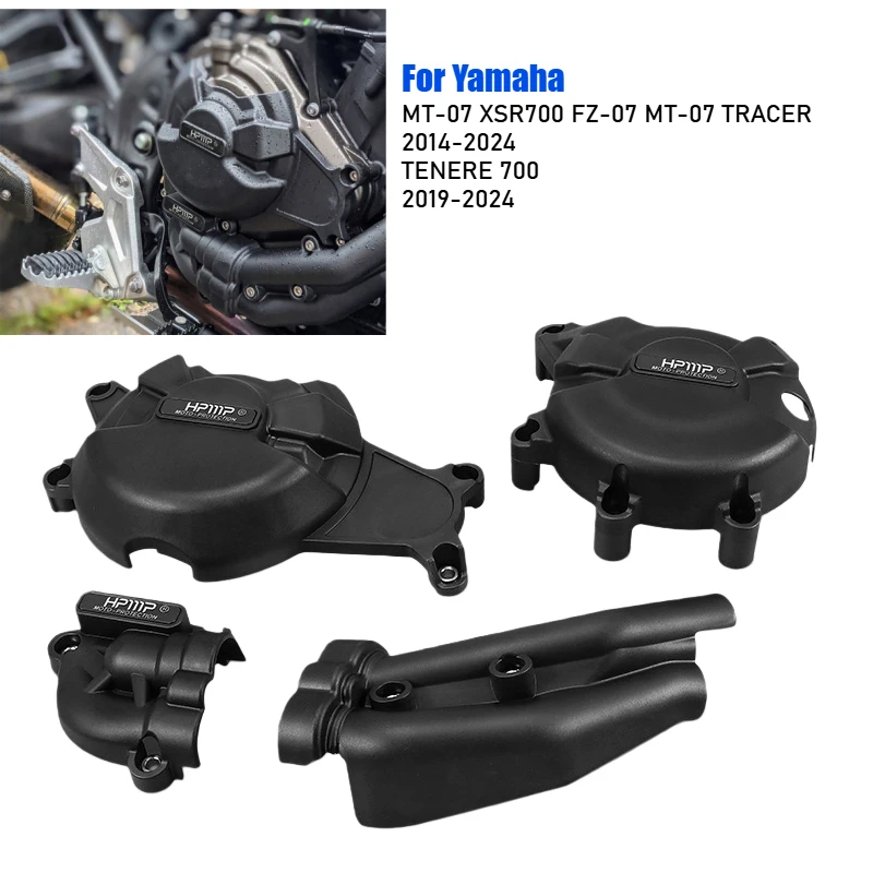 

Для YAMAHA MT07 FZ07 XSR700 MT-07 TRACER 2014-2024 TENERE 700 19-24 крышка двигателя мотоцикла, защитная крышка сцепления, аксессуары