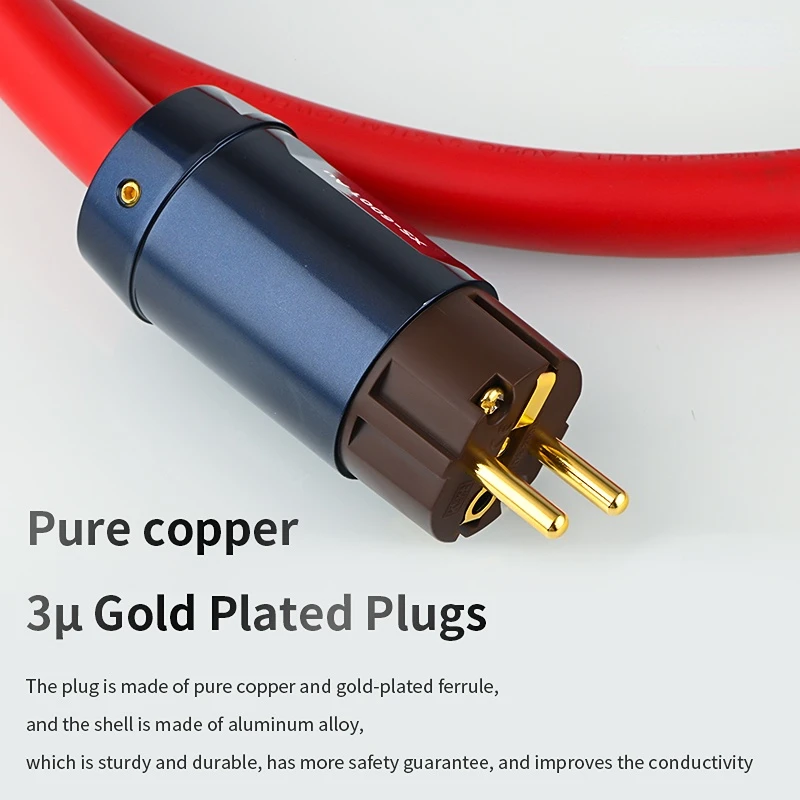 Hi-end Power Cable 4N Oxygen-Free Copper HiFi Audio Cord US & EU Plug