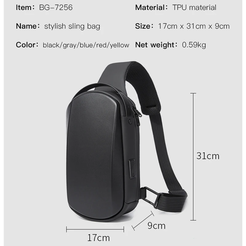 Sacs à bandoulière avec chargeur USB pour hommes, sac de poitrine antivol, sac de messager pour l\'école, court voyage, été, nouvelle arrivée, mâle