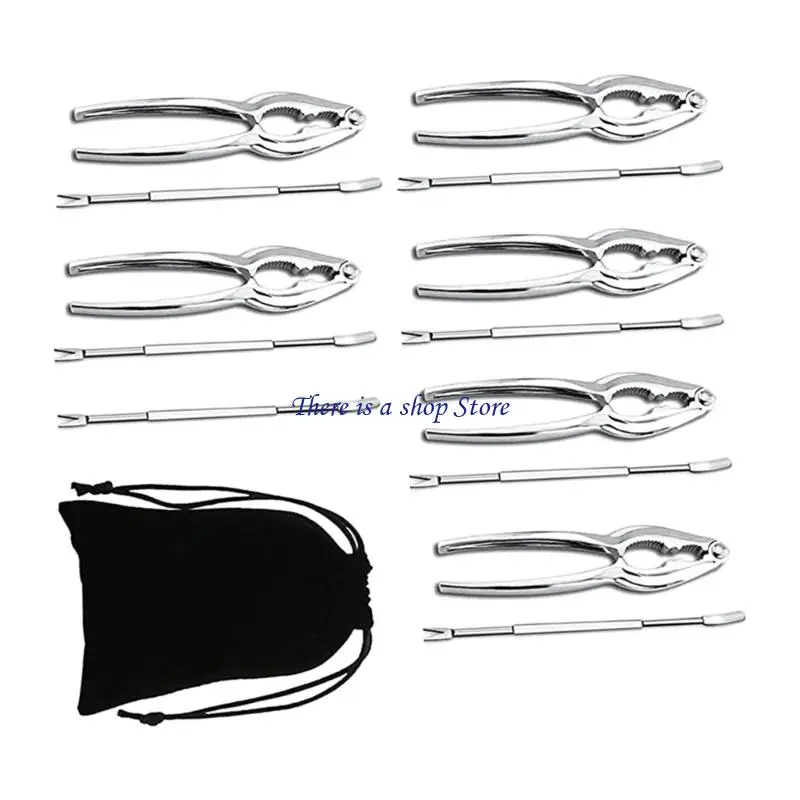 D0AD Portable Seafood Tool Set with Carrying Bag for Outdoor Crabs Lobsters Crackers Shellers Forks Picks Cooking Adventure
