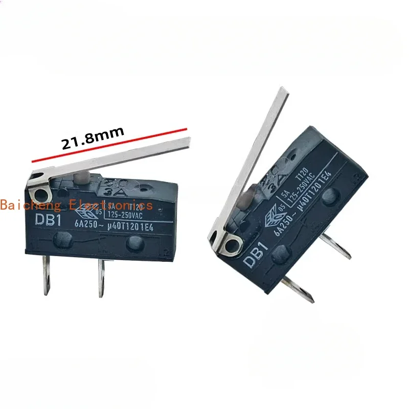 10PCS Micro switch DB1-B1LC, normally open, 2-pin, 6A, 21 handle length