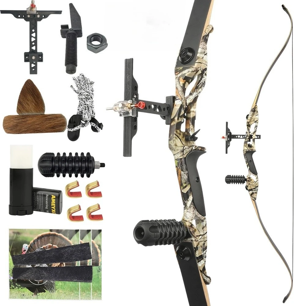 

56 Inch Archery Recurve Bow 40/45/50lbs Hunting Bow Right Hand Take Down Split 17 Inch Aluminum Handle Outdoor Target Training