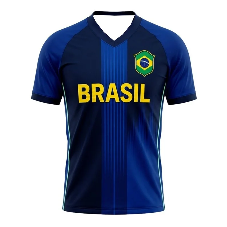 2026 Brazilian  Design Football Jersey Fan Friendly Quick Drying Comfort Breathable Hot Sale Fashion Casual Family Kids  Tees