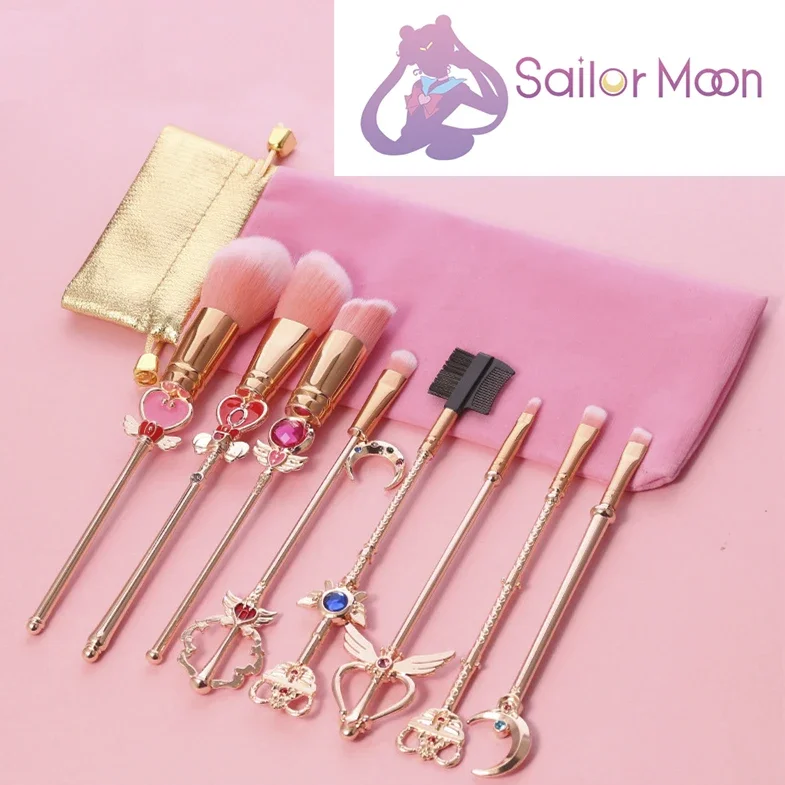 

Sailor Moon Tsukino Usagi Makeup Brush Set Anime Cute Blush Eyebrow Lip Eyeshadow Brushes Beauty Tools for Girls Birthday Gift