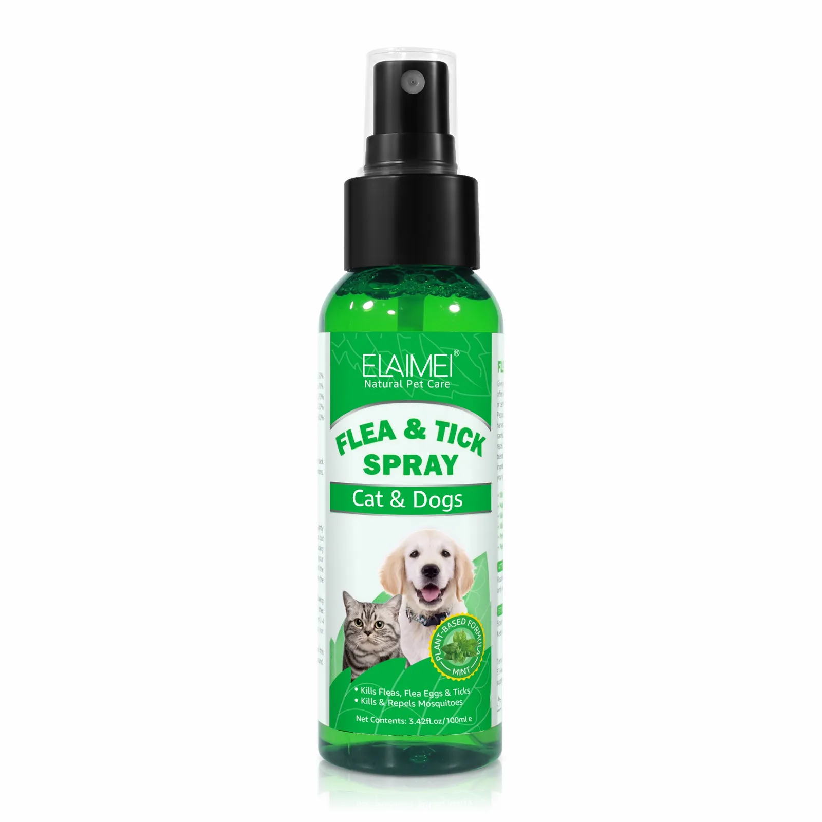 Flea and Tick Spray for Dogs and Cats Easy-to-Use Dog Flea Spray Kills on Contact Prevents Egg & Larval Development with 2 Packs