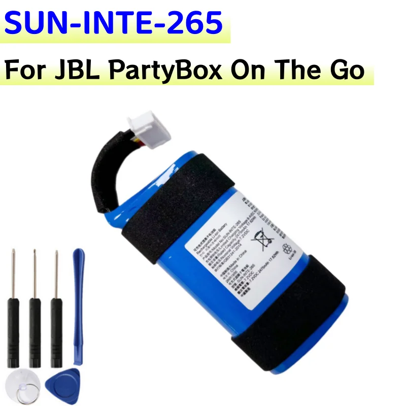 New Replacement Battery SUN-INTE-265 2475mAh For JBL PartyBox On The Go/OnTheGo Bluetooth Wireless Speaker Battery +Free Tools