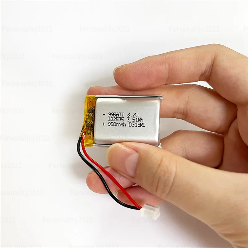 950mAh 102535 Li Po Battery 3.7V Soft Pack Polymer Lithium Batteries Plug Ph2.0 for Beauty Equipment Massager Toys Recorder