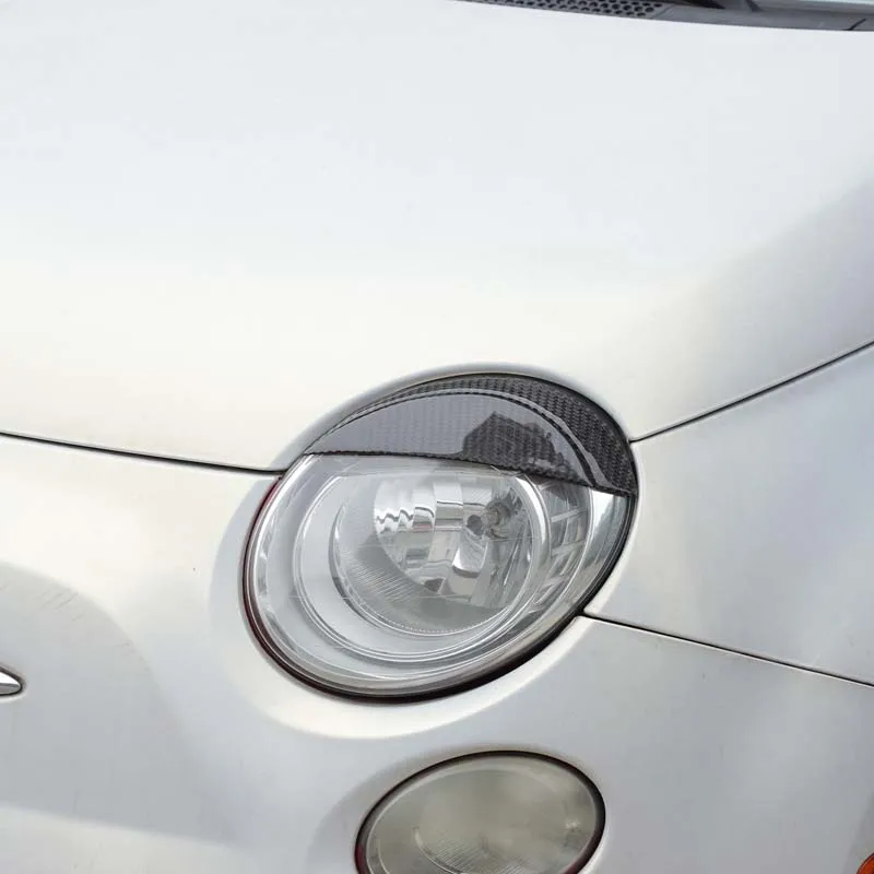 

Для Fiat 500 2007-2015 мягкое углеродное волокно автомобильная передняя фара брови веко отделка наклейка авто налобные фары украшения наклейки
