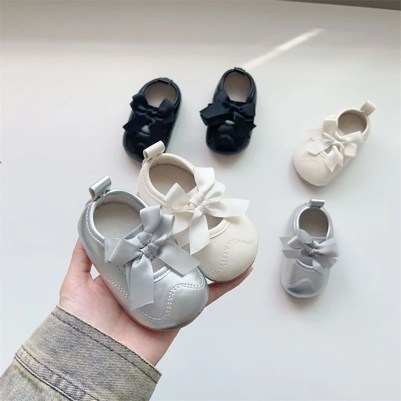 

Autumn Winter Baby Girls Shoes Children Bow Princess Shoes Kids Plush Soft Soled Non-slip Infant Toddler Walking Shoes 0-2Years