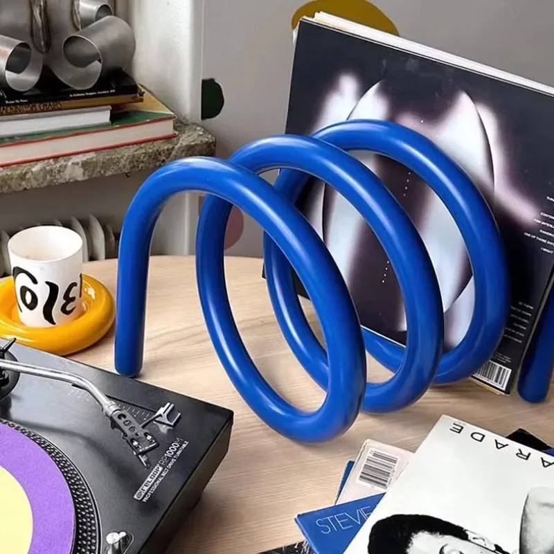Metal Modern Creative Desktop Book Shelf Removable Book Organizer Small Shelf Office Bookcases Spiral Molding Home Furniture image 2