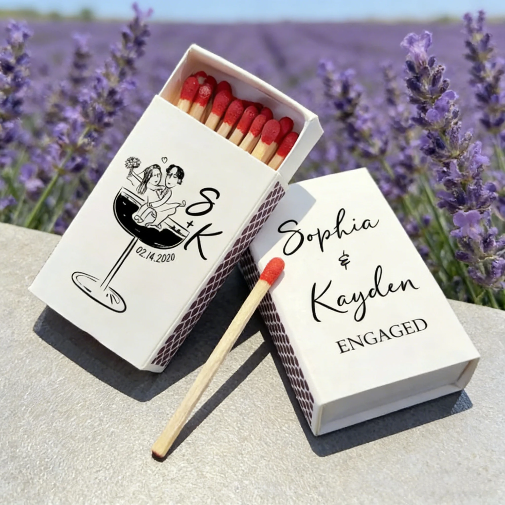 personalized-engagement-matchboxes-custom-couple-names-wedding-favors-romantic-valentine’s-day-party-decor