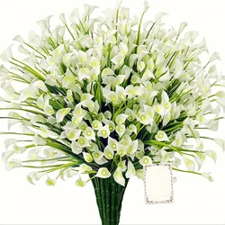 Artificial Calla Lily Bouquet 33cm Fake Flowers for Indoor Home Room Decor Garden Wedding Decora Outdoor Vase Flower Arrangement