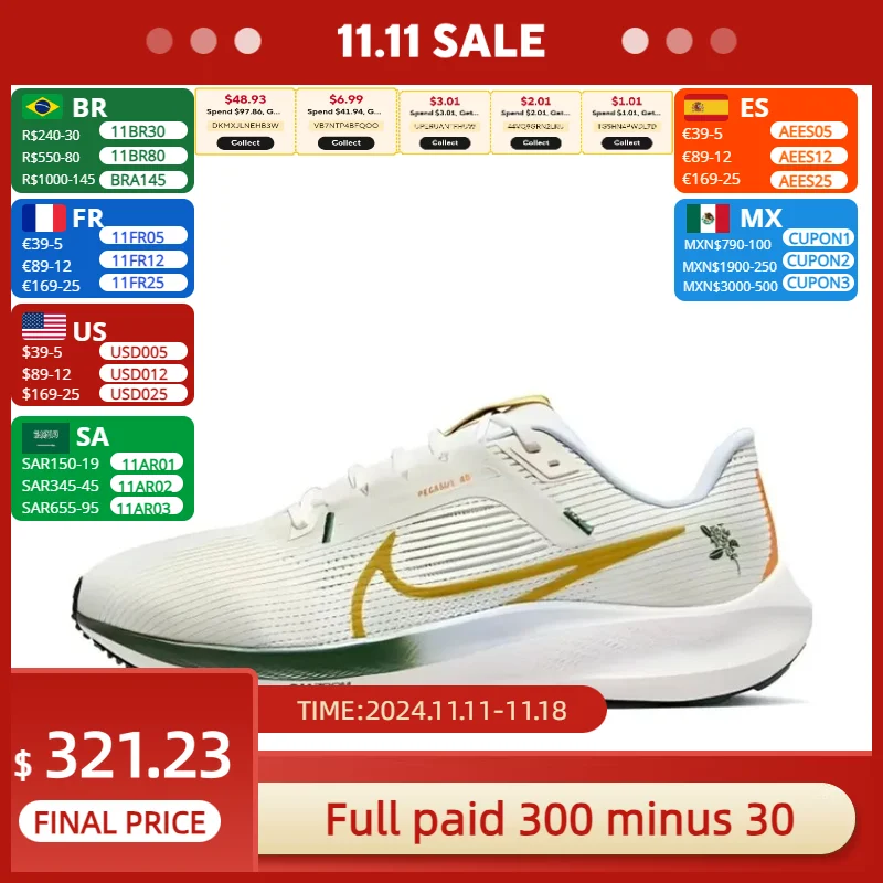 Nike Original Man and Weman sneakers New Arrival Air Zoom Pegasus 40 low Sneakers  Lightweight and breathable Running Shoes