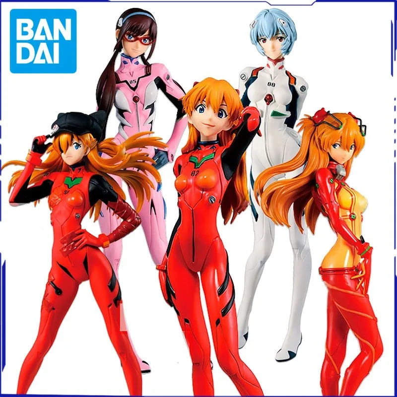 Bandai Neon Genesis Evangelion Figure Ornament Ichiban Reward EVA Driving Suit Rei Ayanami Asuka Maki Wave Model Doll Toy Gift