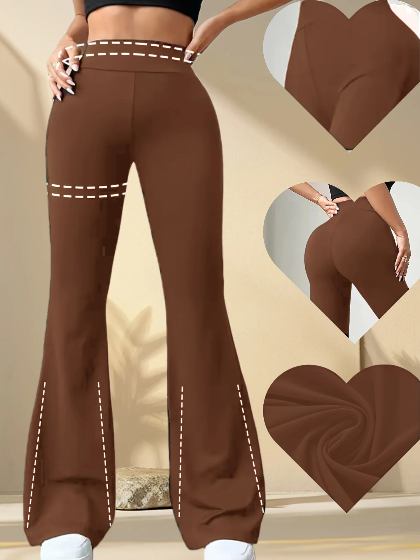 GC 2026 New high waisted solid color spring/summer thin flared pants, slim fit and shaping, women's casual wear