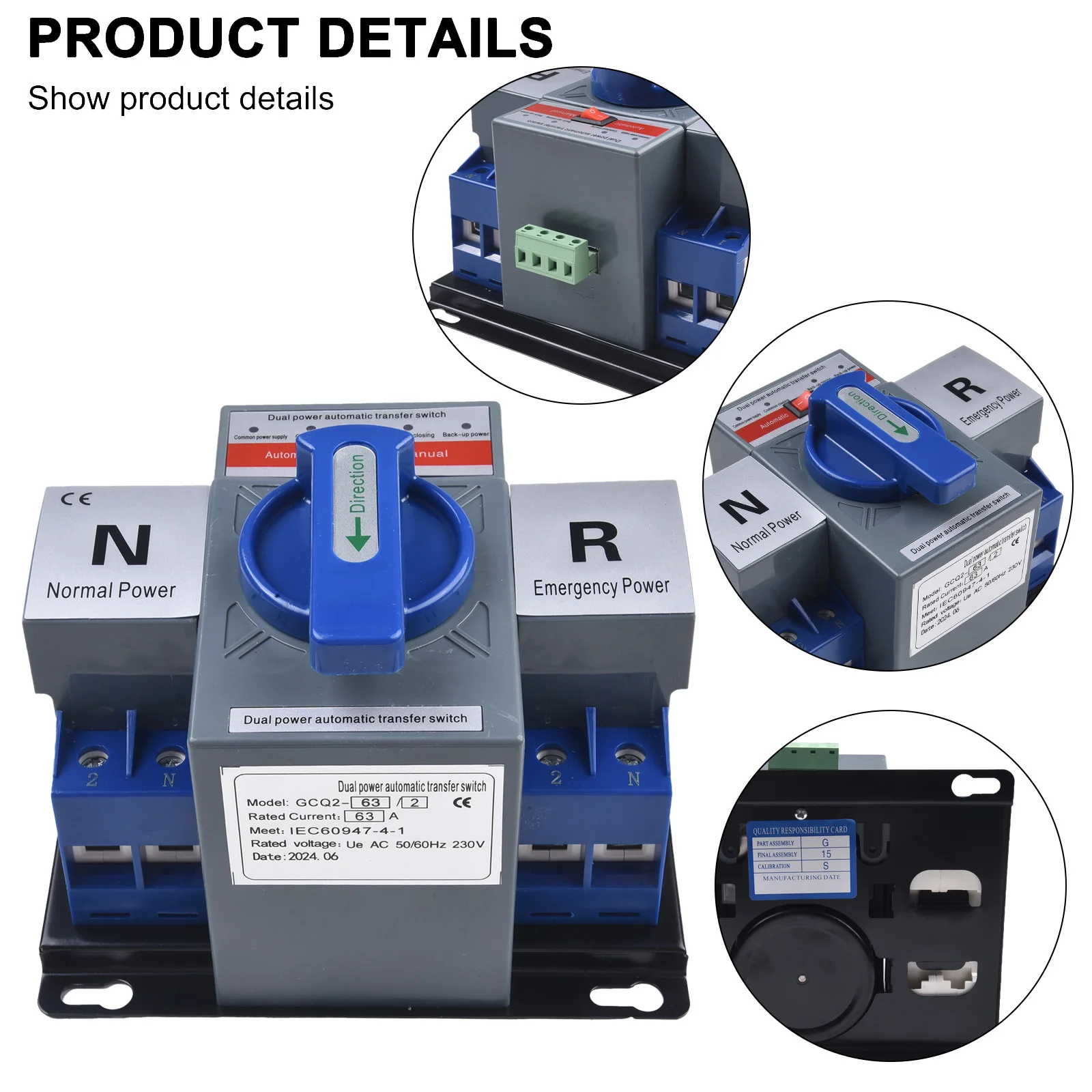 Mains Load Switch Power Switch Dual Power Surveillance Switch Transfer Various Scenarios Automatic High Quality