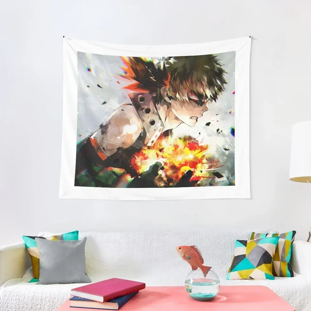 The Burning Rage Of Bakugo Katsuki Tapestry Room Decorations Aesthetics On The Wall Tapestry