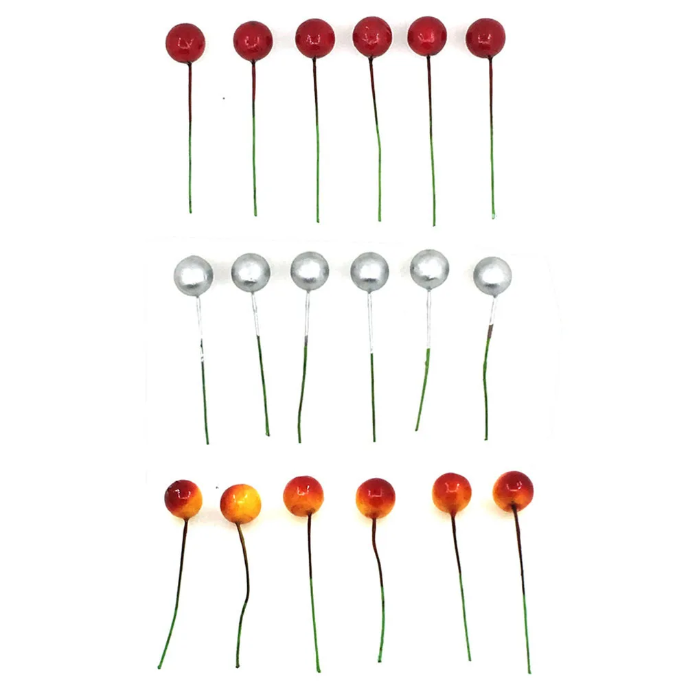 

48pcs Fake Cherries With Stem Artificial Lifelike Fruit For Decoration Simulation Berries Diy Craft Accessory Red Home Kitchen