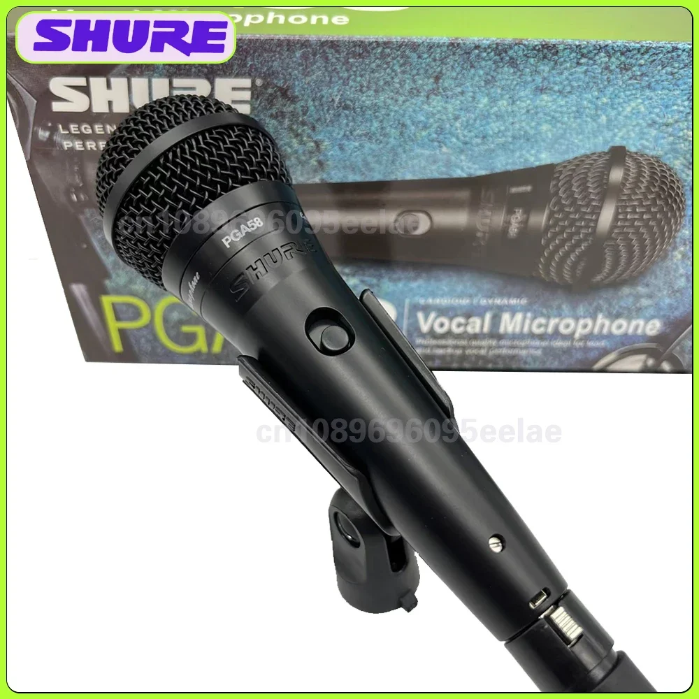 Shure PGA58 Vocal Microphone Cardioid Dynamic Hand-held Mic Classic Vocal Stage Performance Guitar Studio Singing Home KTV Mic