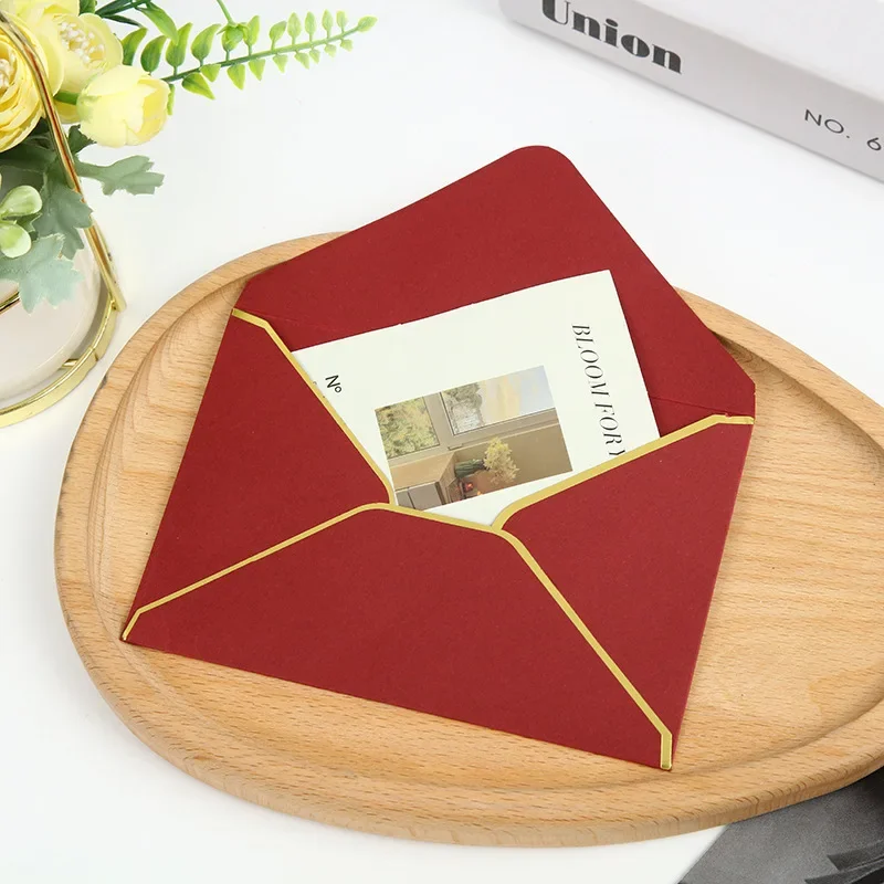 50pcs Envelopes for Invitations Postcards Gift Message 15.7x10.7cm 150g Paper Wedding Business Letters Stationery Storage Bag