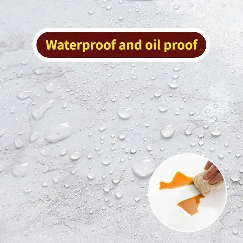 Marble Self‑Adhesive Wall Cover Sticker Vinyl Wallpaper Waterproof Heat‑Resistant for Kitchen Countertop Bathroom Cabinet Decor