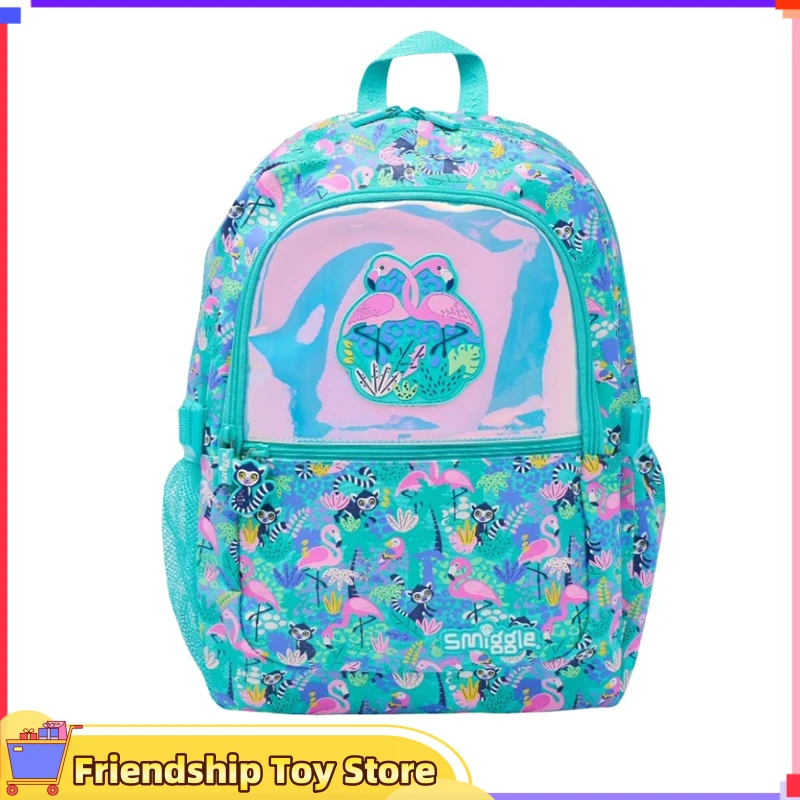 

Genuine Australia Smiggle Elementary School Children'S Backpack Schoolbag Girl Green Flamingo Large Capacity Cartoon Shaped Bag