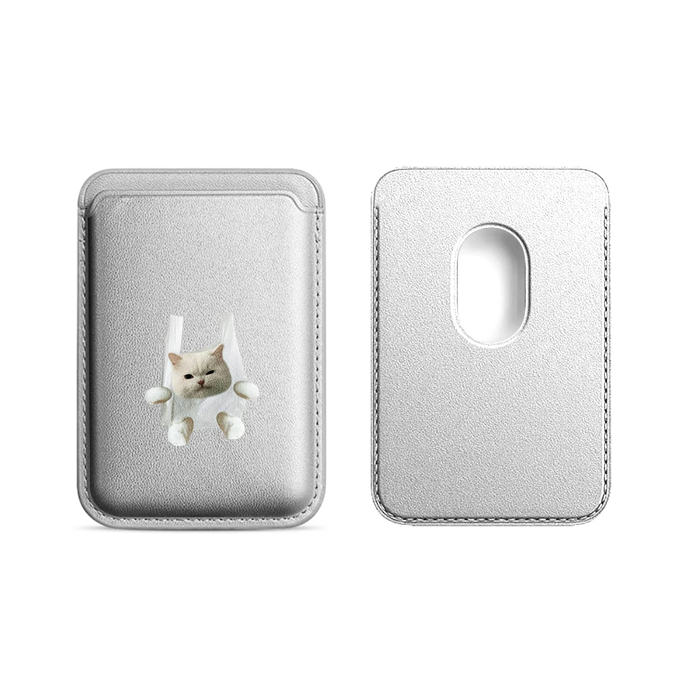 Lustige Katzen-Leder-Kartenhülle für Magnetische Hüllen, Geeignet für alle iPhones, für Magsafe-Kartenhalter, Handy-Rückentasche – Detail 18