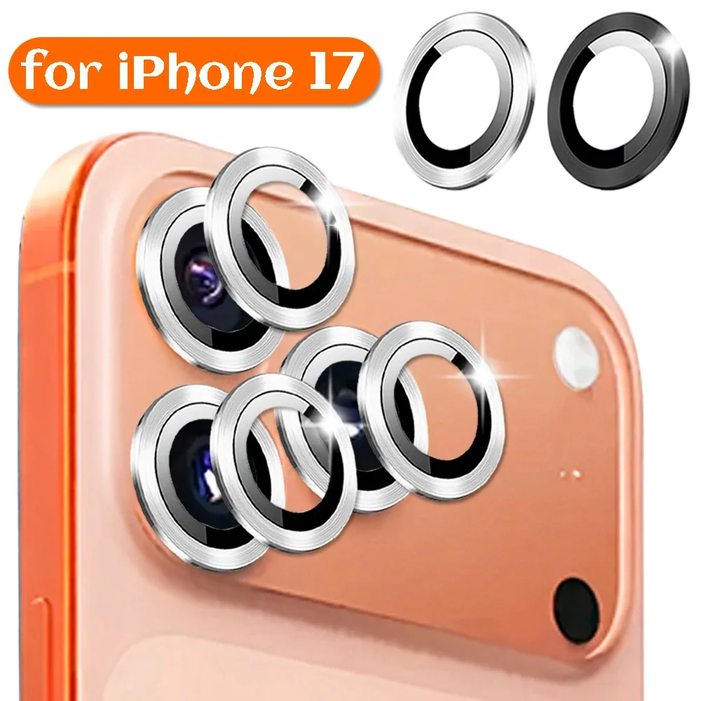 Metal Camera Lens Protector for iPhone 17 Pro Max 17Pro 9H Tempered Glass Anti-Scratch Individual Lens Cap for iPhone 17ProMax