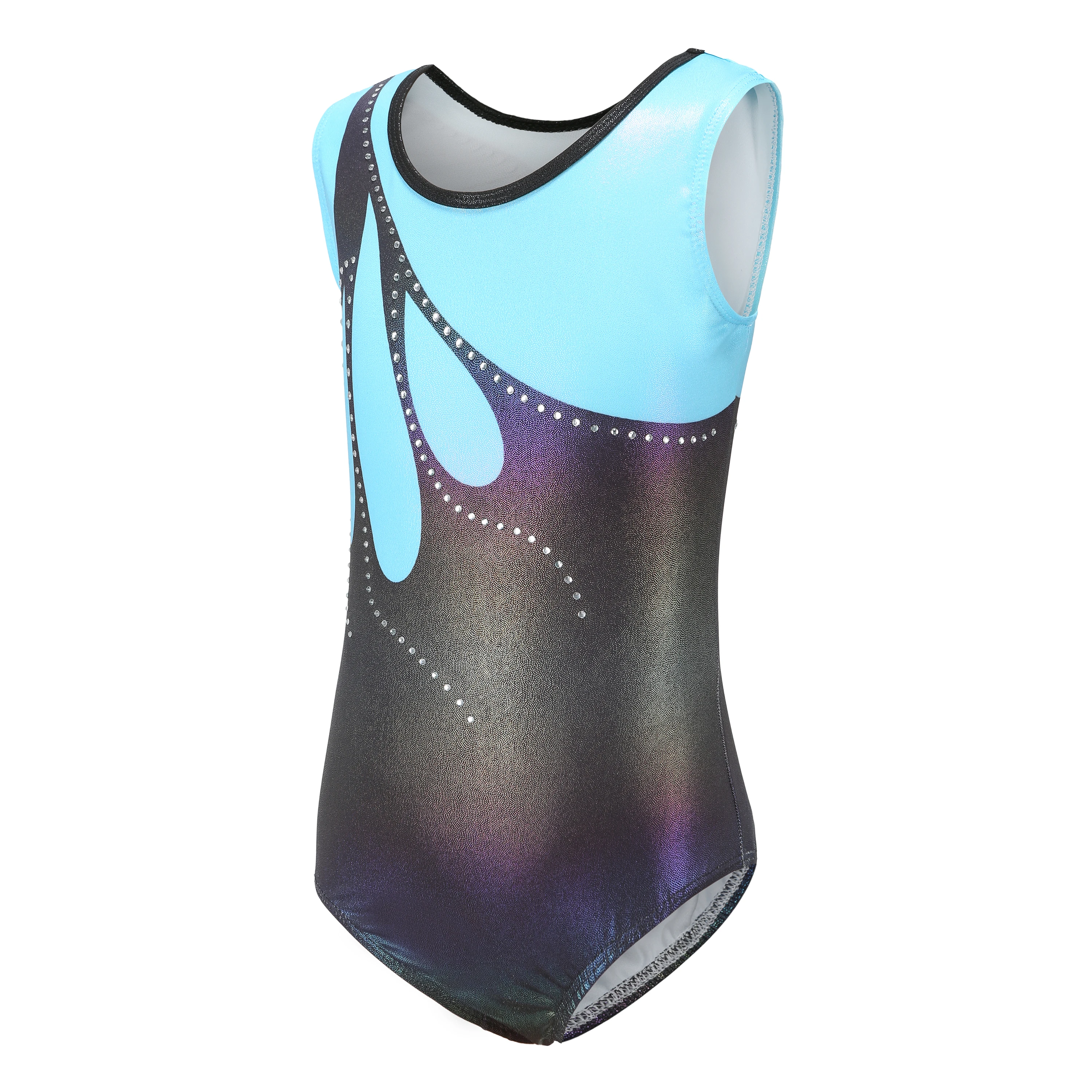 Wholesale High Quality Cheap Children Print Laser Sleevelss Girls  Leotards Gymnastics