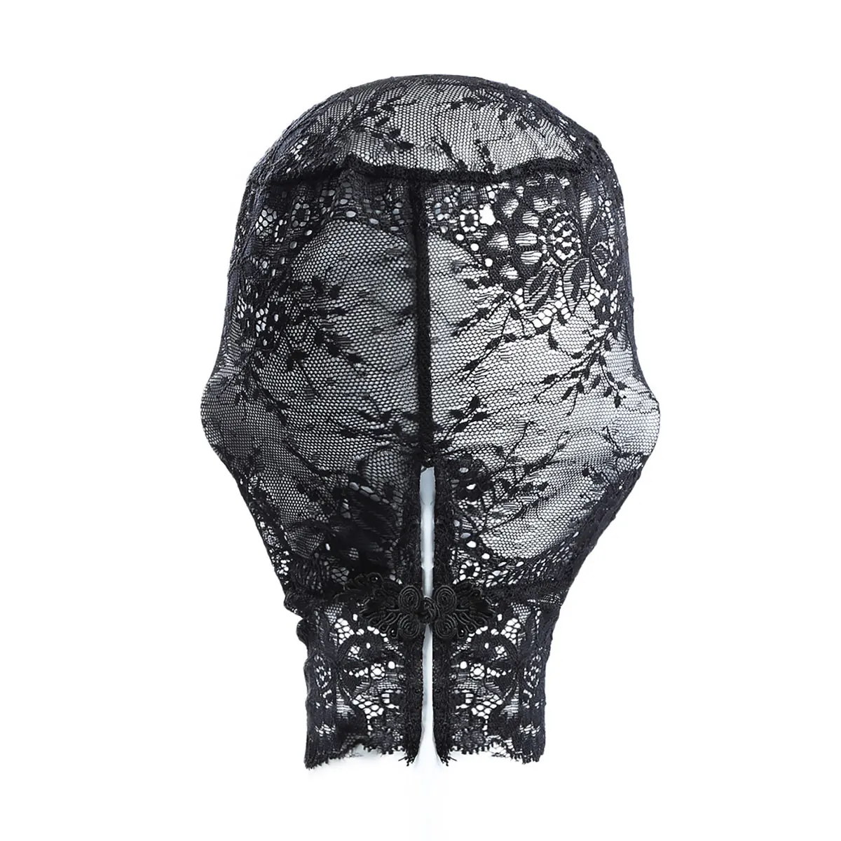Masque en dentelle noire sexy pour femmes, masque de mascarade de fête unisexe pour adultes, capuche complète, couvre-tête, Festival Halloween Cosplay, masque pour les yeux