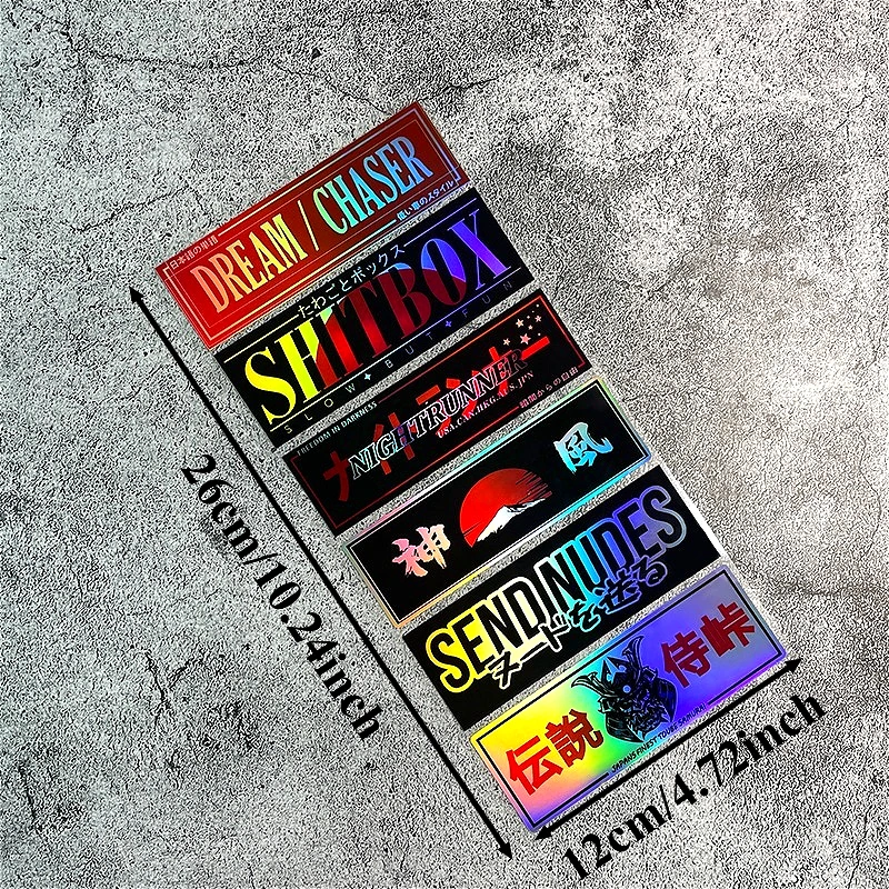 

Набор из 6 водонепроницаемых виниловых наклеек в стиле JDM для мотоциклов, боковых панелей, топливных баков, автомобильных окон и бамперов