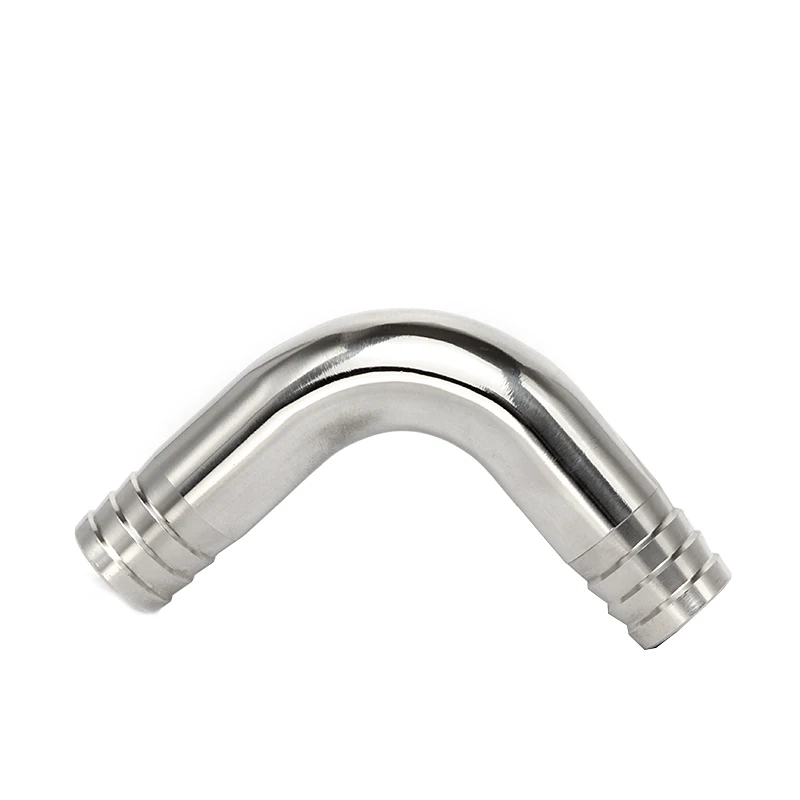 Fit Tube I.D 19/25/32/38/45/51mm Hose Barbed 304 Stainless Steel Sanitary 90 Degree Elbow Pipe Fitting 5.0