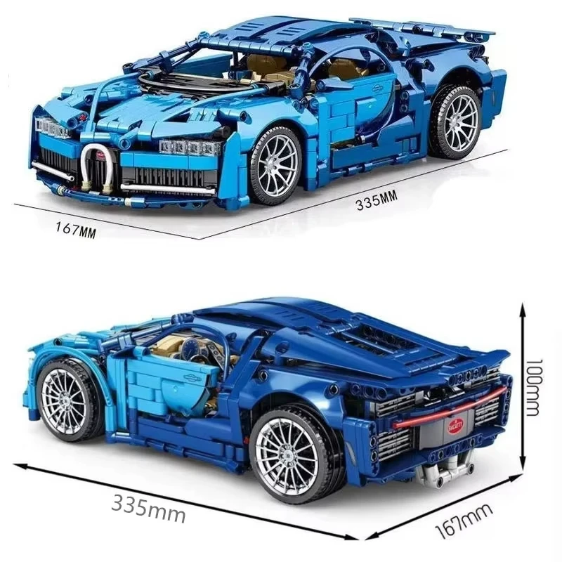 1388Pcs Technology Series 1:14 Super Sports Car City Racing Speed Famous Car Building Block Model High Difficulty Assembling