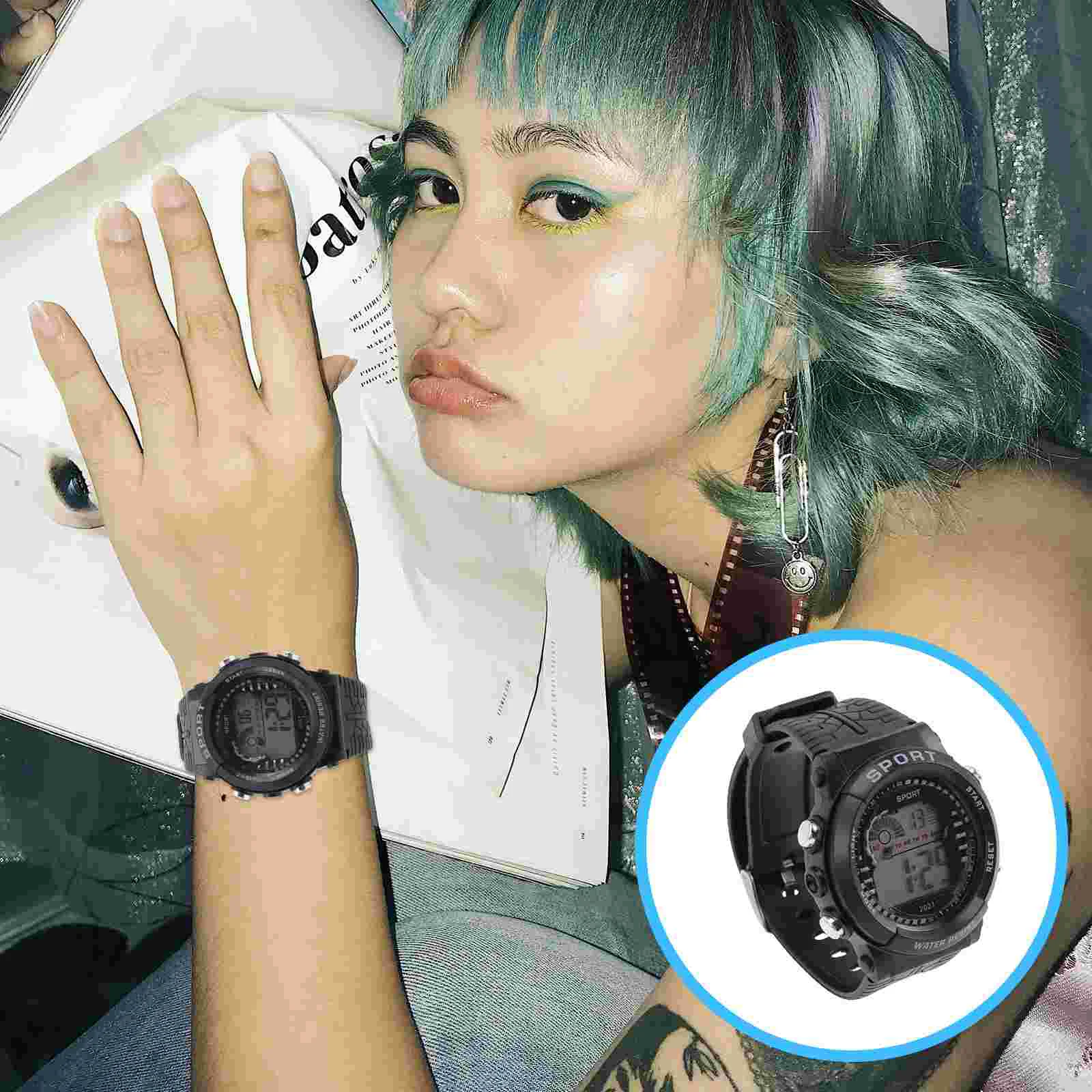 Sports Watch Watches for Men Digital Number Men's LED Stainless Steel Multi-function Child