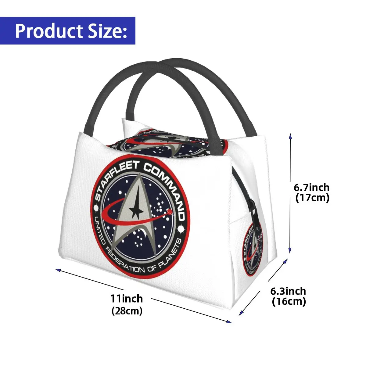 Star Treks Science Fiction TV Series Insulated Lunch Bag for Women Children Portable Food Boxes Thermal Lunch Box Tote